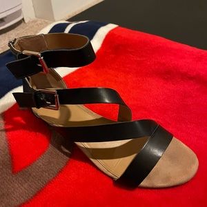 Franco Sarto Sandals Black Leather